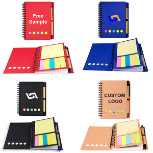 Espiral Personal Eco Memo Sticky Notes Flag Kraft Paper Note Book Mini Small Notebook Bloc de notas personalizado con bolígrafo y nota adhesiva - Product Image 1