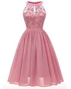 Venta caliente Niños Niñas Cuello Halter Floral Rosa Encaje Sin mangas Boda Dama <span class=keywords><strong>DE</strong></span> HONOR Vestido <span class=keywords><strong>de</strong></span> fiesta Vestido - Product Image 1