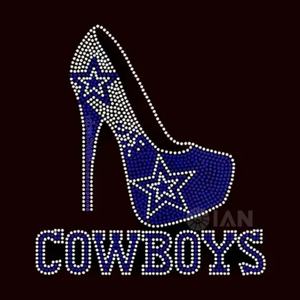 カスタムダラスカウボーイズサッカーチームロゴブリング転送ホットフィックスサッカーラインストーン転送服 - Product Image 6