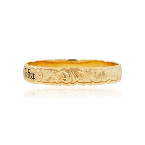Bán buôn tùy chỉnh thời trang mạ vàng đồ trang sức thư khắc Scroll 18K mạ vàng Hawaii <span class=keywords><strong>Bangles</strong></span> đối với phụ nữ - Product Image 3