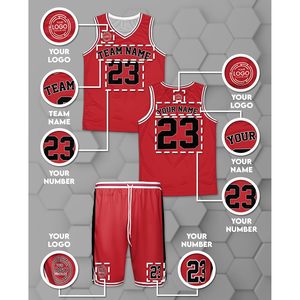 Conjunto de Uniforme de Baloncesto Personalizado con Nombre de Equipo, Número y Logotipo, Unisex para Adultos, Cuello en V, Impresión por Transferencia de Calor - Product Image 6