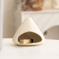 Porte-palo Santo et brûleur d'encens Mini cheminée en céramique avec brûleur de sauge en forme de cône Diffuseur d'aromathérapie en bois sacré
