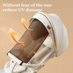 Poussette multiple OEM pour enfants Poussette pliable à un bouton avec pare-soleil pour agrandir l'abri de voiture Poussette à siège bidirectionnel pour le voyage - Product Image 3