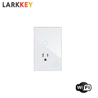Interrupteur intelligent Tuya Larkkey 1 ZigBee + 1 prise ZigBee US, panneau tactile, interrupteur d'éclairage, norme américaine