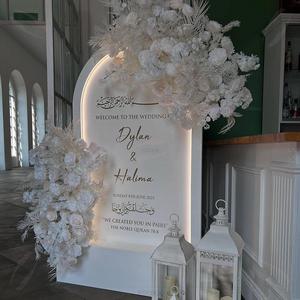 Panel de Bienvenida Acrílico LED con Logotipo Personalizado al por Mayor GNW, Arco de Boda, Letrero de Bienvenida, Panel de Fondo - Product Image 1