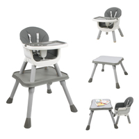 Chaise haute bébé pliable moderne OEM en plastique écologique avec base pivotante, ceinture de sécurité, table de lecture réglable pour salon et cuisine