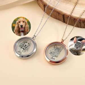 Collier commémoratif <span class=keywords><strong>en</strong></span> argent sterling pour animaux <span class=keywords><strong>de</strong></span> compagnie, avec gravure DIY <span class=keywords><strong>de</strong></span> <span class=keywords><strong>photo</strong></span>, cadeau pour <span class=keywords><strong>chien</strong></span>, pour l'exportation - Product Image 1