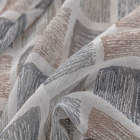 Rideaux verticaux transparents en tissu géométrique gris, style européen, à œillets, toutes saisons, personnalisables, de luxe, en promotion, livraison rapide
