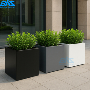 Cajas de macetas de aluminio Recubierto de epoxi Hogar Interior Exterior Proyectos <span class=keywords><strong>grandes</strong></span> Jardín moderno Paisaje Patio Decoración Planta duradera - Product Image 2