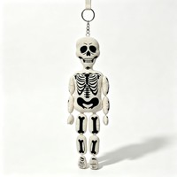 Nouveau produit haut de gamme : Porte-clés pendentif squelette d'Halloween en peluche, os blancs, pour une ambiance amusante, cadeau mignon pour enfants