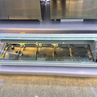 NOUVEAU Réfrigérateur de présentation de sushis monotempérature avec façade incurvée, comptoir, contrôle numérique LED et éclairage intégré