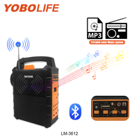 Système d'éclairage solaire 12V CC avec lecteur MP3, mini générateur solaire 60W, batterie solaire Yobolife avec stockage de batterie au plomb-acide