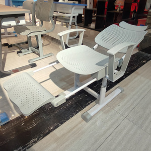 Juego de escritorio y silla de estudio Zhuo Huang, acero inoxidable, color blanco, para estudiantes de primaria, secundaria y preparatoria, instituciones de formación - Product Image 1