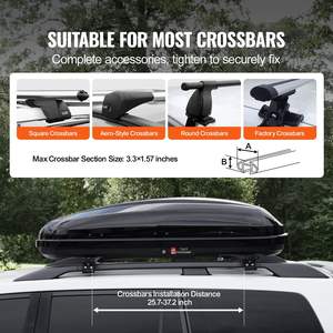 DB Wholesale 14 Cubic Feet ABS Roofbox PVC Cargo Carrier Almacenamiento de equipaje para SUVs y coches Rooftop Cargo Roofbox - Product Image 3