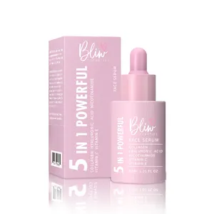 BLIW Sérum 5 en 1 au collagène, acide hyaluronique, nicotinamide, vitamine C, vitamine E, blanchiment du visage, marque privée