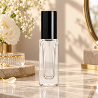 Botol Semprot Parfum Kaca Persegi Bening 10ml, Atomizer Sampel Portabel untuk Kemasan Parfum