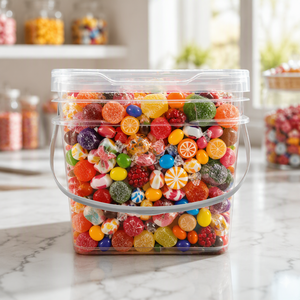 Cubo de Plástico Transparente Cuadrado de PP al por Mayor con Tapa, Hermético, Duradero y Ecológico para Almacenamiento de Dulces y Confitería - Product Image 1