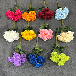 Bouquet de roses artificielles en soie à 7 têtes, grand format, à prix abordable, pour mariages, fêtes et décoration intérieure - Product Image 3