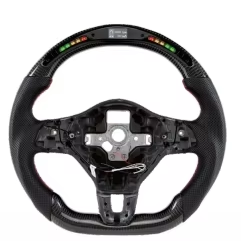 Volante Deportivo de Fibra de Carbono con Luces LED, Modelo Actualizado, para Volkswagen VW Golf MK5 MK6 MK7 7.5 <span class=keywords><strong>GTI</strong></span> GTD R Polo <span class=keywords><strong>GTI</strong></span> CC Passat Tiguan - Product Image 1