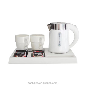 Logo kustom ruang tamu Hotel ABS buram ketel hitam Set baki listrik portabel pemanas teh kecepatan pemanasan cepat - Product Image 1