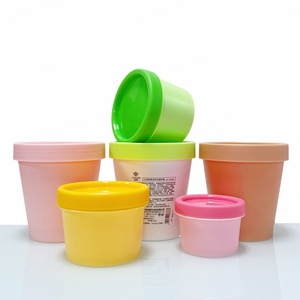 Wholesale Custom Color Cosmetic Package Airtight Beauty PP <b>Jar</b> 200ml 250ml Pink Green <b>Plastic</b> PP <b>Jar</b> for Ice Cream - Product Image 6