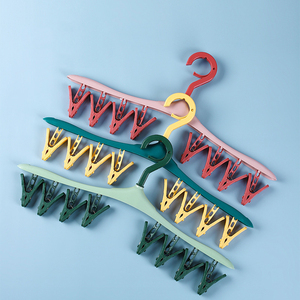 Household Detachable Clip Hanger <strong>Socks</strong> Drying Underwear 8 Clips Windbreak <strong>Hook</strong> <strong>Design</strong> Drying Rack Plastic Hangers - Product Image 6