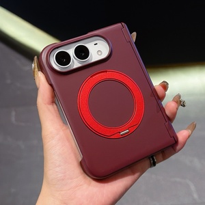 Advanced Matte Magnetic Phone Case for <b>iPhone</b> Duo With 360° Metal Ring Stand Wireless Charging Shockproof Hard Cover - Product Image 1