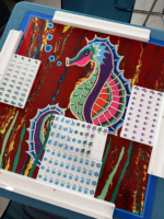 Jeu de tuiles de mahjong américain Vivid Sea Creature, motifs peintes à la main de méduses, hippocampes et coquillages, pour collection de jeux de table