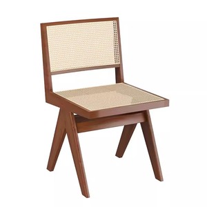 Mesa Minimalista de Madera - Conjunto de Mesa y Silla de Ratán - Silla con Respaldo Ideal para Cafeterías y Librerías - Product Image 2