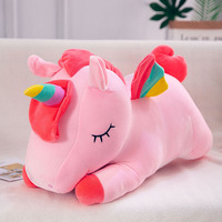 Poupée licorne ange créative TikTok, adorable cheval arc-en-ciel en peluche, coussin doux, poupée en tissu longue, vente en gros