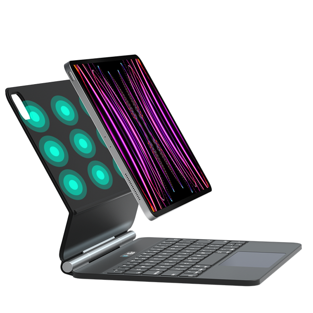 Floating Magnetic PU Leather Case with Wireless Keyboard for iPad Pro 12.9 11\" Air5 10.9BT Keyboard New Scissor Operation Style
