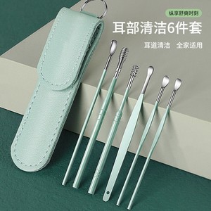 Juego de seis piezas de limpiadores de oídos al por mayor de fábrica, herramientas de limpieza de oídos, juego de limpiadores de oídos de acero inoxidable, raspador de oídos clásico - Product Image 3