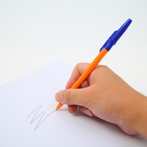 Stylo bille simple jaune en plastique Bonvan BV-PS114 pour la rentrée scolaire, vente en gros, pas cher, largeur d'écriture 1,0 mm, logo personnalisé - Product Image 4