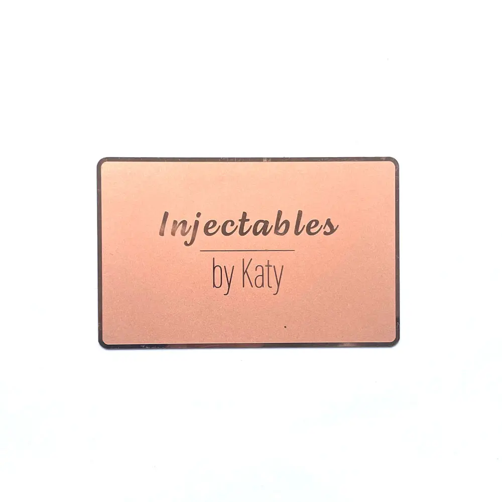 Rose Gold plated Stainless steel metal card UV embossed print metal business card with NFC chip 213 215 216