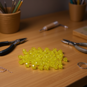 Ilan Abalorios Perline Bicono Sfaccettate Giallo Trasparente 8mm 15g - Product Image 2