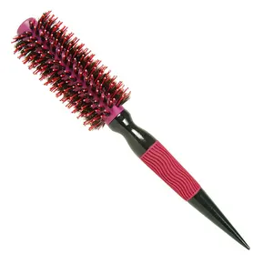 High quality color ceramic full round hair brush high temperature resistant wooden styling comb