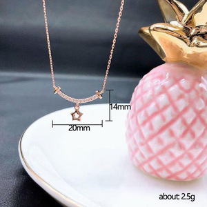 Collana con Ciondolo a Forma di Stella Cadente e Faccina Sorridente per Donna, Gioiello di Moda per Uso Quotidiano - Product Image 5