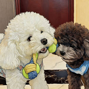 Mainan hewan peliharaan kecil tali katun kepang Dumbbell tali gigi Molar tahan gigit produk mainan anjing pembersih gigi - Product Image 6