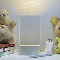Luces de noche LED luminosas transparentes, lámpara de mesa acrílica luminosa USB, tablero de mensajes de escritura borrable, calendario, adornos de escritorio