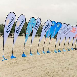 ธงชายหาดทรงขนนกแบบสปอร์ต โพลีเอสเตอร์กันน้ำ ทนทาน พิมพ์ลายดิจิตอลสองด้าน ออกแบบฟรี หลายแบบ - Product Image 6