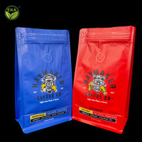 Emballage personnalisé de feuilles de thé en vrac à fermeture à glissière refermable de qualité alimentaire sac de grains de café à fond de boîte plat debout