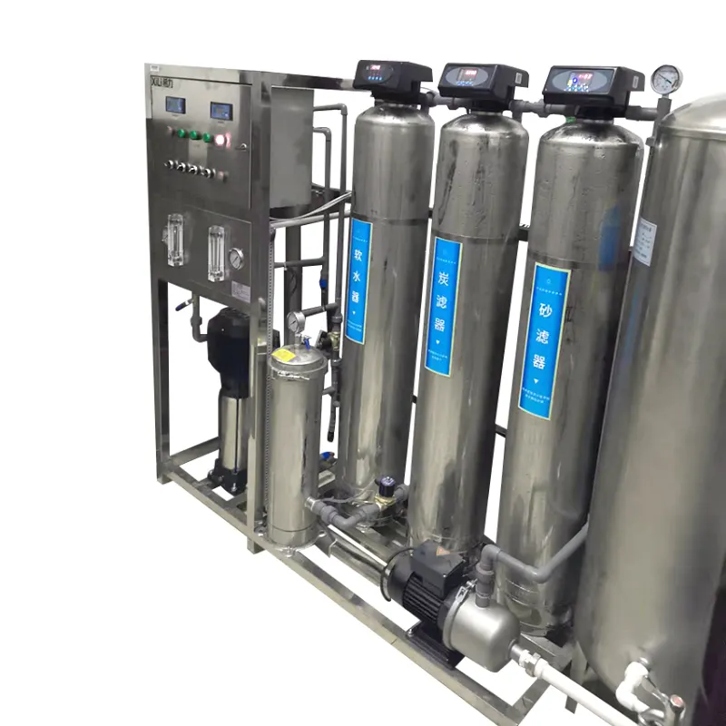 Sistema de tratamiento de agua de purificación de acero inoxidable Industrial RO planta de filtración de agua ósmosis inversa 304 máquina reduce