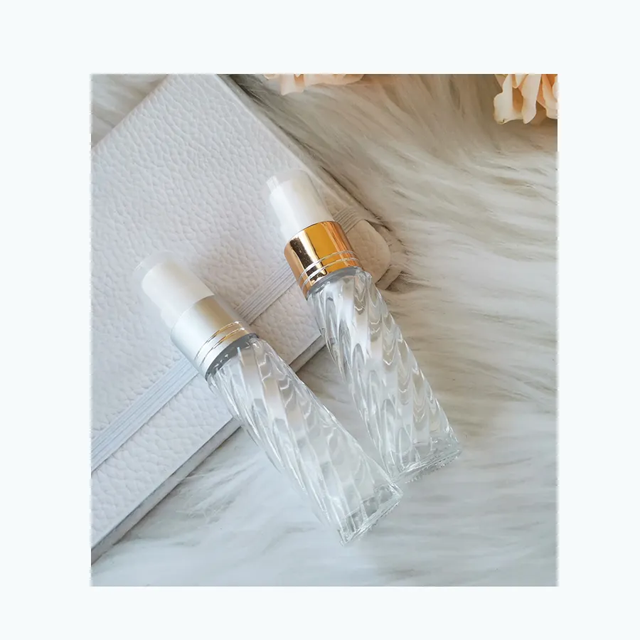 Garrafa spray de perfume em estoque, frasco de vidro de 10ml, spray de névoa fina com pulverizador pulverizador de névoa fina