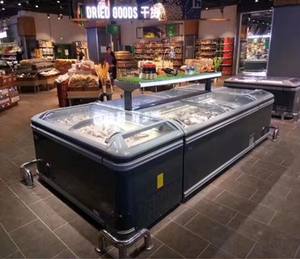 <span class=keywords><strong>Congélateur</strong></span> d'îlot d'affichage <span class=keywords><strong>combiné</strong></span> de grande fenêtre de dégivrage automatique commercial de supermarché <span class=keywords><strong>en</strong></span> gros pour le stockage des aliments à vendre - Product Image 3