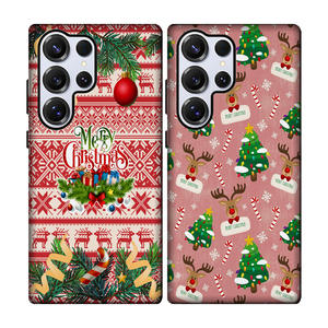 Happy Christmas due in uno cassa del telefono di sublimazione per <span class=keywords><strong>Samsung</strong></span> per Galaxy S23 Ultra S24 S25-Santa Claus e Design ad albero - Product Image 1