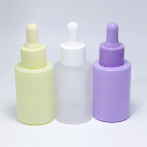 ขวดแก้วหยดสีชมพู ฟ้า และสีเหลืองอำพัน ขนาด 30 มล. สำหรับเซรั่มบำรุงผิวและน้ำมันหอมระเหย มีสินค้าในสต็อก - Product Image 2