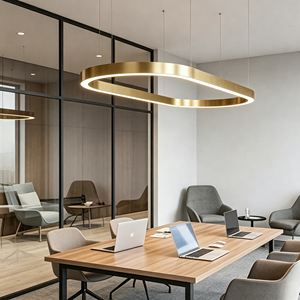 <span class=keywords><strong>Suspension</strong></span> LED ovale courbée en aluminium brossé bronze architectural sans joint <span class=keywords><strong>pour</strong></span> bureau <span class=keywords><strong>de</strong></span> direction en verre - Product Image 6