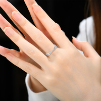 Aanpasbare Moissanite Mode Waterdichte Sieraden Verloving Zirkoon Mannelijke En Vrouwelijke Geliefden Ring Eenvoudige Ring Valentijnsdag Cadeau