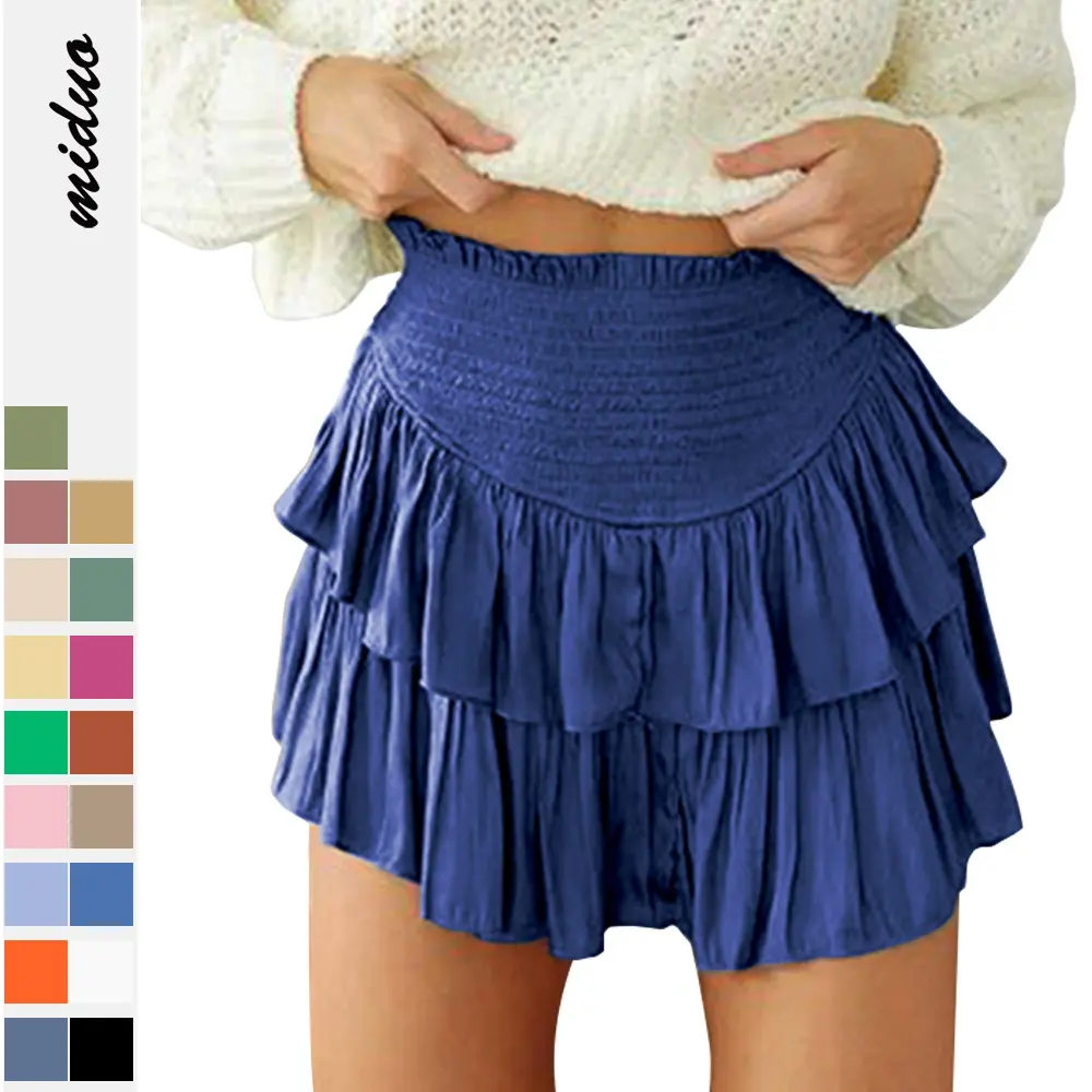 Spring Summer Casual High Waist Pleated Hot Girls Short Mini Skirts Women Sexy