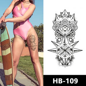 <span class=keywords><strong>Acheter</strong></span> de nouveaux autocollants de tatouage temporaire imperméables à l'eau conception tribale demi-bras corps tatouage processus d'impression par transfert d'eau - Product Image 3